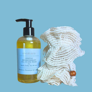 All in One Wash & Shower Pouf Gift Set - Angelico