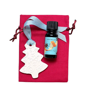 Festive Aromatherapy Blend with Ceramic Christmas Tree diffuser Gift - Angelico