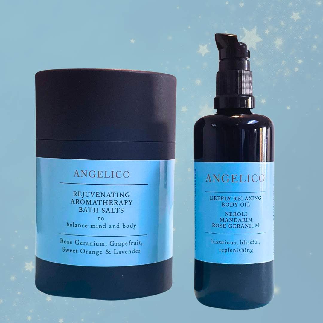 Rejuvenating Bath Salts & Deeply Relaxing Body Oil - Angelico