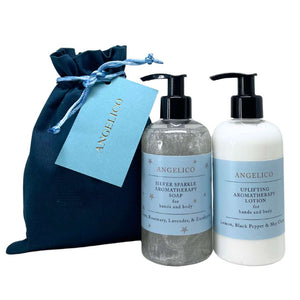 Silver Sparkle Soap & Uplifting Lotion Gift - Angelico